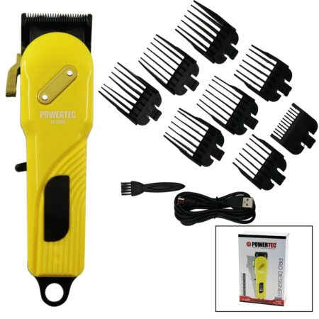 SAÇ - SAKAL KESME TRAŞ MAKİNESİ  SARI - SİYAH GÖVDE - USB ŞARJLI GÖSTERGELİ - TARAK AYAR MANDALLI PRO-TR-3000 (4172)