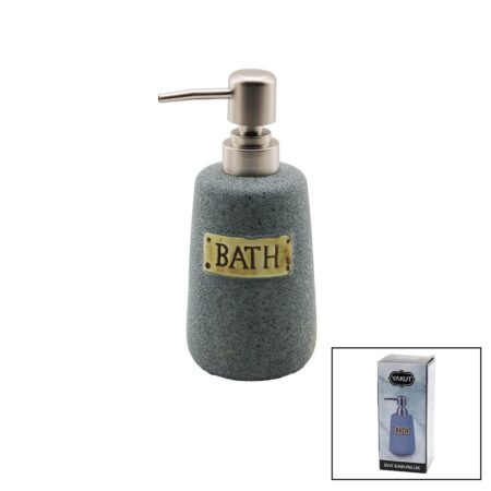 YUVARLAK GRİ - MAT DESEN SERAMİK SIVI SABUNLUK (4172)