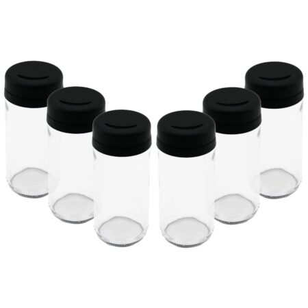 6 PCS CAM - 225ML BAHARATLIK - TUZLUK PLASTİK KAPAK (4172)