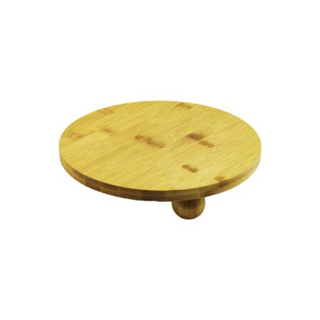 YUVARLAK 24.5CM 3 MİNİ TOP AYAKLI AHŞAP BAMBU SUNUM TEPSİSİ - MİNİ SOFRA (4172)