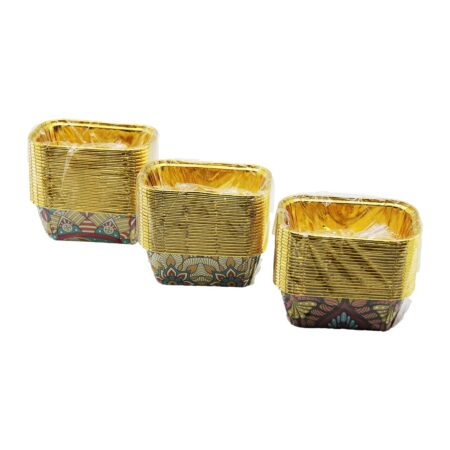 20 PCS GOLD - FOLYOLUDİKDÖRTGEN - KALIN MUFFİN KAĞIT KEK KAPSÜLÜ (4172)