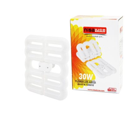 NİSALUCE EAMP-096/B 30W - E27FLOWER KATLANIR- 4B ŞEKİL16X21CMBEYAZ LED LAMBA AMPUL 2700LÜMEN- 6500K (4172)