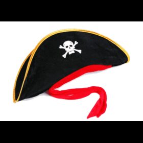 Yetişkin Boy Kadife Jack Sparrow Denizci Kaptan Jack Korsan Şapkası 50X20 CM