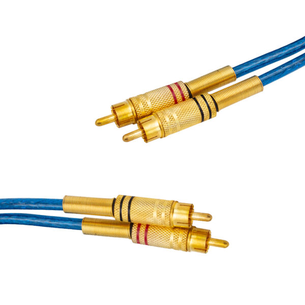 2 RCA + 2 RCA 4.5 METRE MAVİ OTO ANFİ ARA KABLO - Görsel 2