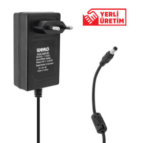 12 VOLT - 3.2 AMPER - 38 WATT 5.5*2.5 UÇLU YERLİ ÜRETİM PLASTİK KASA PRİZ TİPİ ADAPTÖR