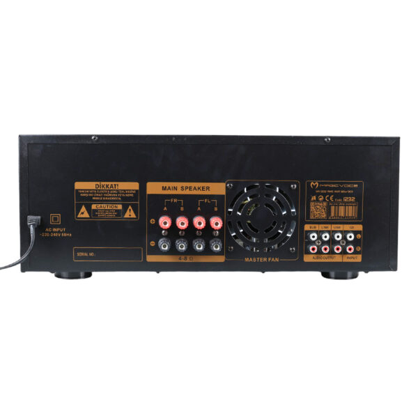 MV-1232 2*80W USB/SD BT UK-BALANS 4 MİK GİRİŞ-4 HOP ÇIKIŞLI STEREO TRAFOSUZ MIXER KÜP ANFİ - Görsel 3