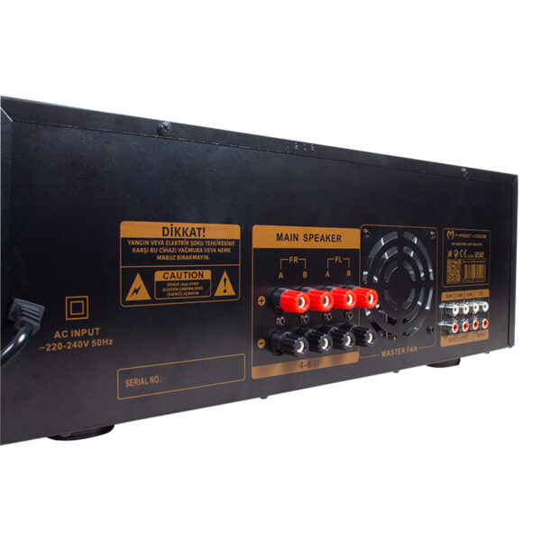 MV-1232 2*80W USB/SD BT UK-BALANS 4 MİK GİRİŞ-4 HOP ÇIKIŞLI STEREO TRAFOSUZ MIXER KÜP ANFİ - Görsel 4