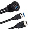 PM-12428 ARAÇ KONTROL PANELİ USB 3.0 + HDMI UZATMA KABLOSU GÖMME MONTAJ - Görsel 3