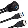 PM-12428 ARAÇ KONTROL PANELİ USB 3.0 + HDMI UZATMA KABLOSU GÖMME MONTAJ - Görsel 3