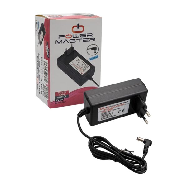 PM-12667 12 VOLT - 3 AMPER 5.5*2.5 MM UÇLU PLASTİK KASA PRİZ TİPİ ADAPTÖR - Görsel 3