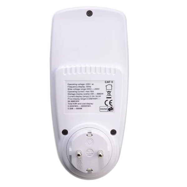 PM-001 DIGITAL WATTMETRE ELEKTRİK ÖLÇÜM CİHAZI (230V-3680W-MAX-16A) - Görsel 3
