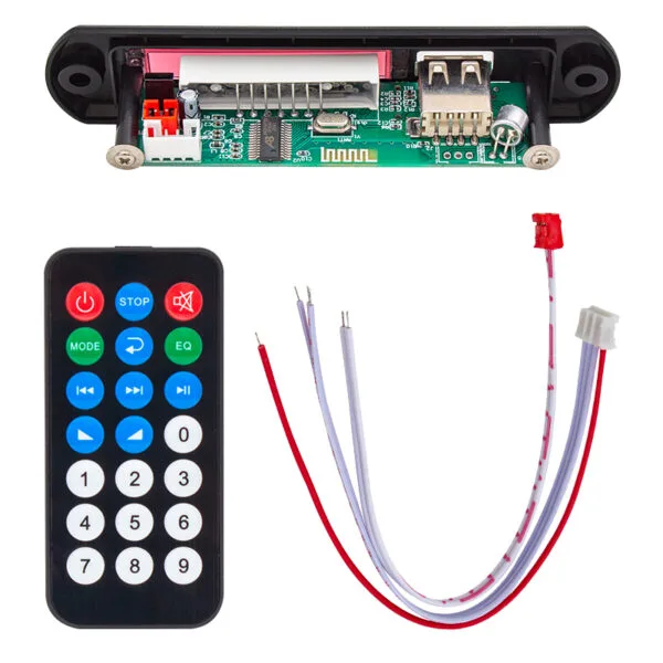 M515 OTO TEYP USB/SD/MIC/BLUETOOTH KUMANDALI MİKROFONLU OTO TEYP ÇEVİRİCİ DİJİTAL PLAYER BOARD (12V-500MA) - Görsel 2
