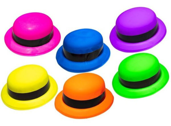 Neon Partisi Turuncu Renk Melon Plastik Parti Şapkası - Görsel 3