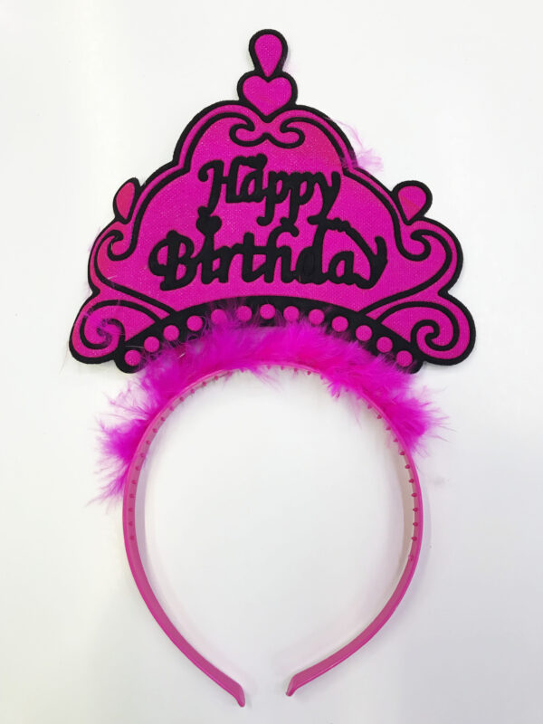 Happy Birthday Yazılı Neon Renk Taç 12 Adet - Görsel 4
