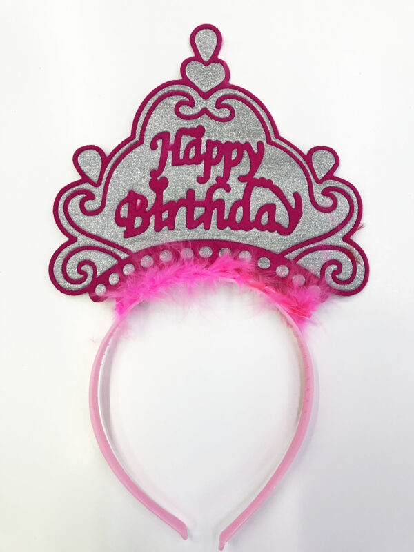 Happy Birthday Yazılı Neon Renk Taç 12 Adet - Görsel 5