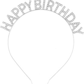 Gümüş Kristal Taşlı Happy Birthday Doğum Günü Tacı İthal Ürün A Kalite 17x16 cm