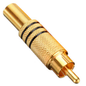 PM-1290 TOS RCA FİŞ METAL GOLD ERKEK KONNEKTÖR (SİYAH KODLU)