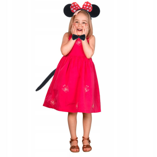 Minnie Mouse Kostüm Seti Taç Kuyruk Papyon Gösteri Seti - Görsel 3