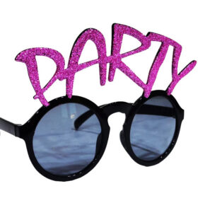 Party Yazılı Fuşya Renk Parti Gözlüğü 15x7 cm