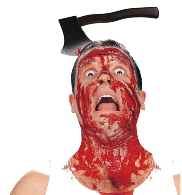 Kafaya Saplanmış Halloween Kanlı Balta Şaka Tacı - Görsel 2