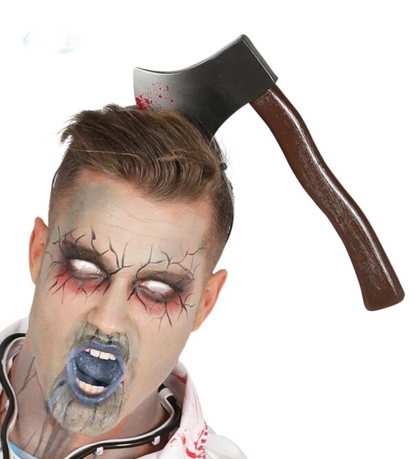 Kafaya Saplanmış Halloween Kanlı Balta Şaka Tacı - Görsel 4