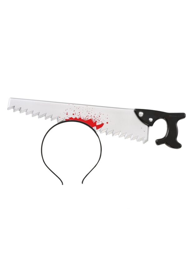 Kafaya Saplanmış Halloween Kanlı Testere Şaka Tacı - Görsel 5
