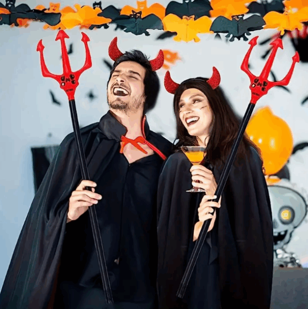 Kırmızı Renk Halloween Cadılar Bayramı Çatal 107 cm - Görsel 3