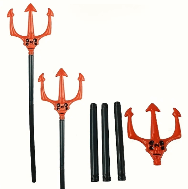 Kırmızı Renk Halloween Cadılar Bayramı Çatal 107 cm - Görsel 5