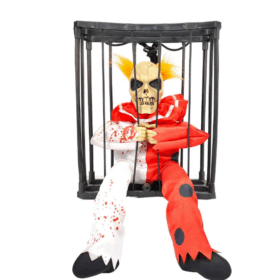 Hareketli Sesli Sensörlü Mahkum Joker İskelet Dekorasyon 22x27 cm