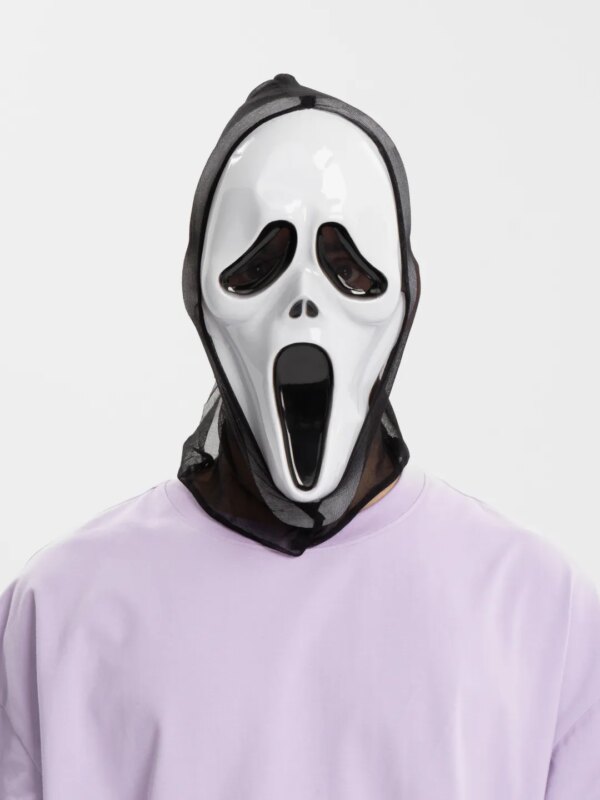 Kapşonlu Çığlık Maskesi Scream Maskesi - Hayalet Maskesi 33x21 cm - Görsel 2
