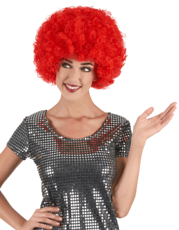 Kırmızı Renk Kıvırcık Afro Bonus Peruk - Görsel 2
