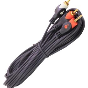 1. KALİTE 2 RCA ERKEK + 3.5 MM STEREO ERKEK GOLD 10 METRE SES KABLOSU