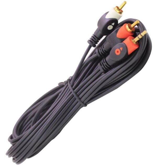 1. KALİTE 2 RCA ERKEK + 3.5 MM STEREO ERKEK GOLD 10 METRE SES KABLOSU