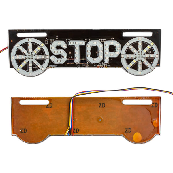 ELEKTRİKLİ İŞARET CİHAZI 12V STOP YAZILI (220X70MM) - Görsel 2