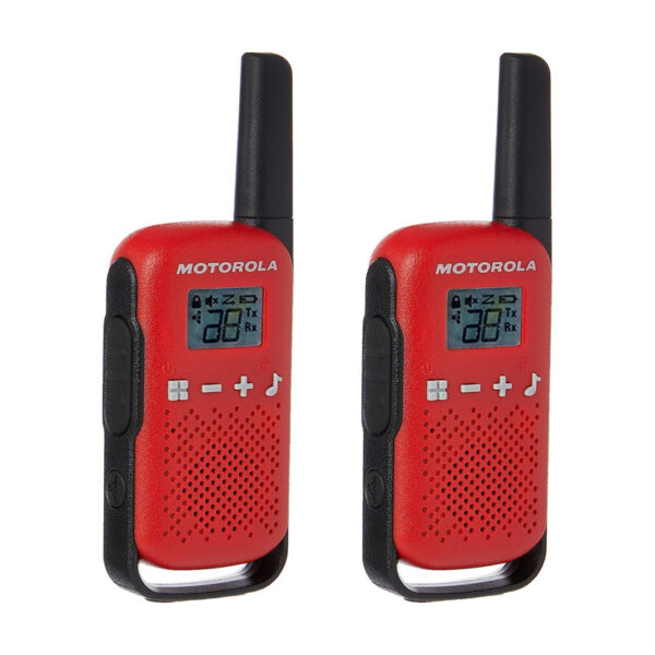 MOTOROLA TLKR-T42 KIRMIZI PMR EL TELSİZİ 2Lİ PAKET (4 KM)(3 ADET İNCE PİL) - Görsel 2