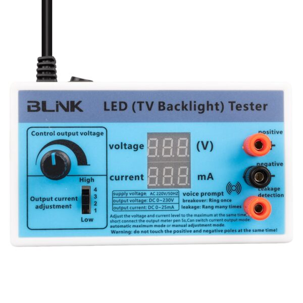BLİNK LED TV BACKLIGHT VOLTAJ-AMPER ÖLÇER OUTPUT 0-230V SESLİ TEST CİHAZI - Görsel 2