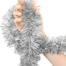 Parti İçin Sim Süs 2 Metre Uzunluk 8 cm Genişlik Gümüş Renk İthal