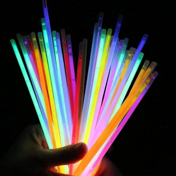 Karanlıkta Yanan Parlayan Fosforlu Glow Stick  Çubuk Bileklik 50 Adet - Görsel 2