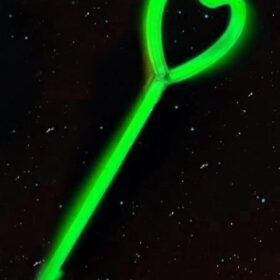 Karanlıkta Yanan Glow  Partisi Kalp Şekilli Asa Sopa 6 Renk 6 Adet