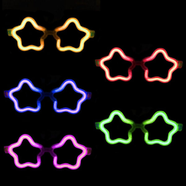 Glow Gözlük - Şekilli Glow Stick Gözlüğü - Glow Partisi Gözlük 12 Adet - Görsel 3
