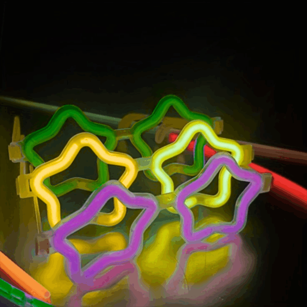 Glow Gözlük - Şekilli Glow Stick Gözlüğü - Glow Partisi Gözlük 12 Adet - Görsel 4