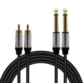 E LD398 2X6.3 MM MONO ERKEK + 2XRCA ERKEK 3 METRE KABLO