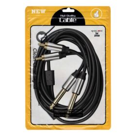 E LD398 2X6.3 MM MONO ERKEK + 2XRCA ERKEK 3 METRE KABLO