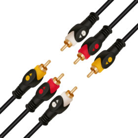 3 RCA + 3 RCA 1.5 METRE POŞETLİ GOLD 1. KALİTE KABLO