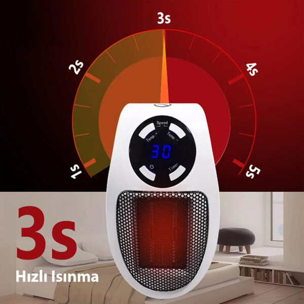 PM-20327 500 WATT PRİZ TİPİ UZAKTAN KUMANDALI TAŞINABİLİR ISITICI (ZAMANLAYICI) (OM-1211) - Görsel 3