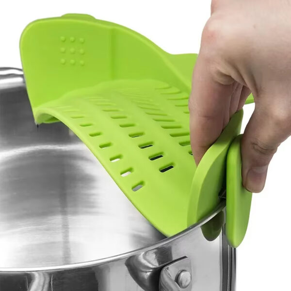 SN-20522 KLİPSLİ SİLİKON TENCERE MAKARNA NOODLE SÜZGECİ ÇOK AMAÇLI - Görsel 4