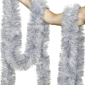 Parti İçin Mega Kalın Sim Süs 2 Metre Uzunluk 10 cm Genişlik Gümüş İthal