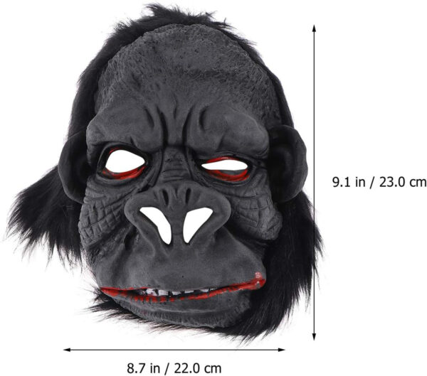 Lateks Goril Maskesi Maymun Maskesi Et Maskesi Orangutan Siyah Saçlı 1 No - Görsel 4