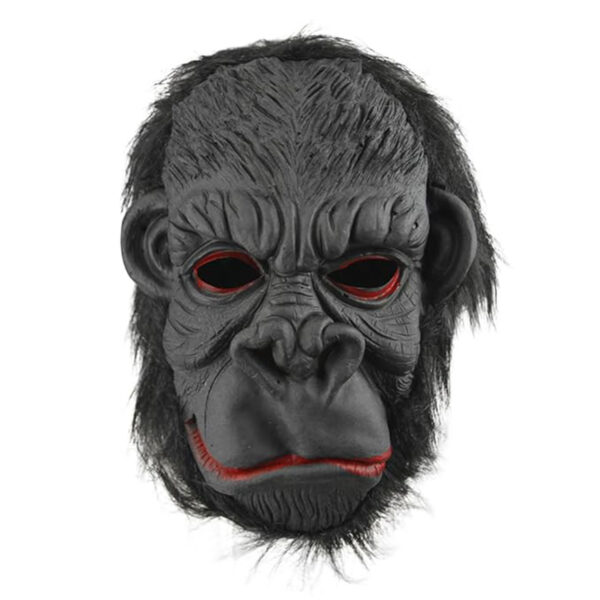 Lateks Goril Maskesi Maymun Maskesi Et Maskesi Orangutan Siyah Saçlı 3 No - Görsel 2