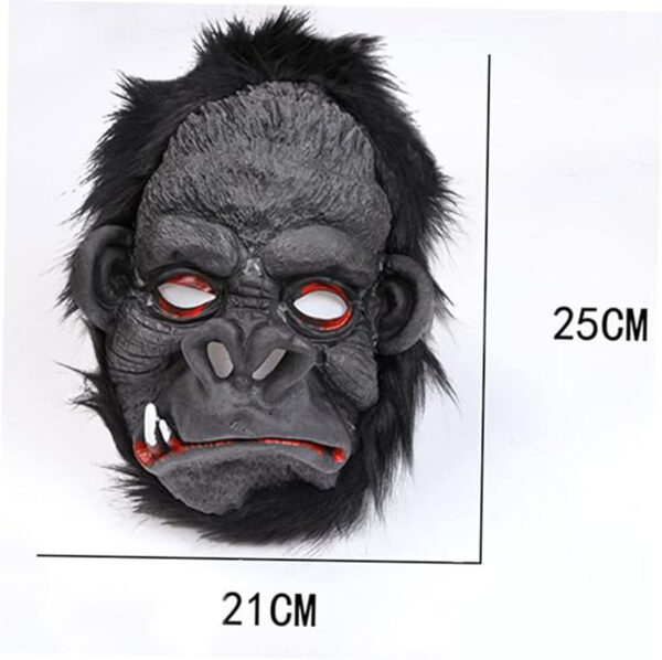 Lateks Goril Maskesi Maymun Maskesi Et Maskesi Orangutan Siyah Saçlı 4 No - Görsel 3